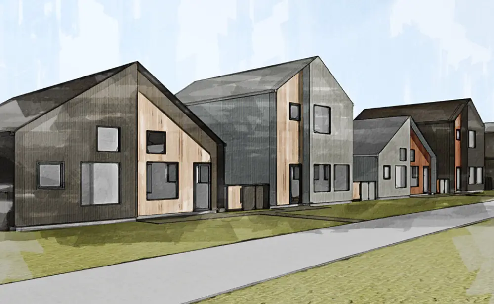 Cottages-Middlebrook-Cumming-Des-Moines Sketch of cottages, one and two story